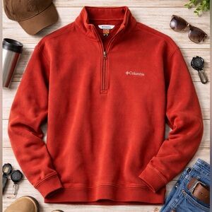 Columbia Rust Red Quarter Zip Pullover Men’s Medium